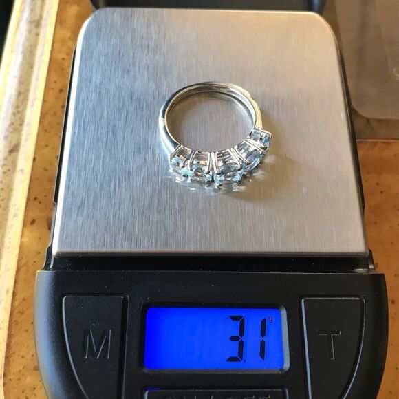 Natural Blue Topaz Sterling Silver Ring - Picture 2 of 8